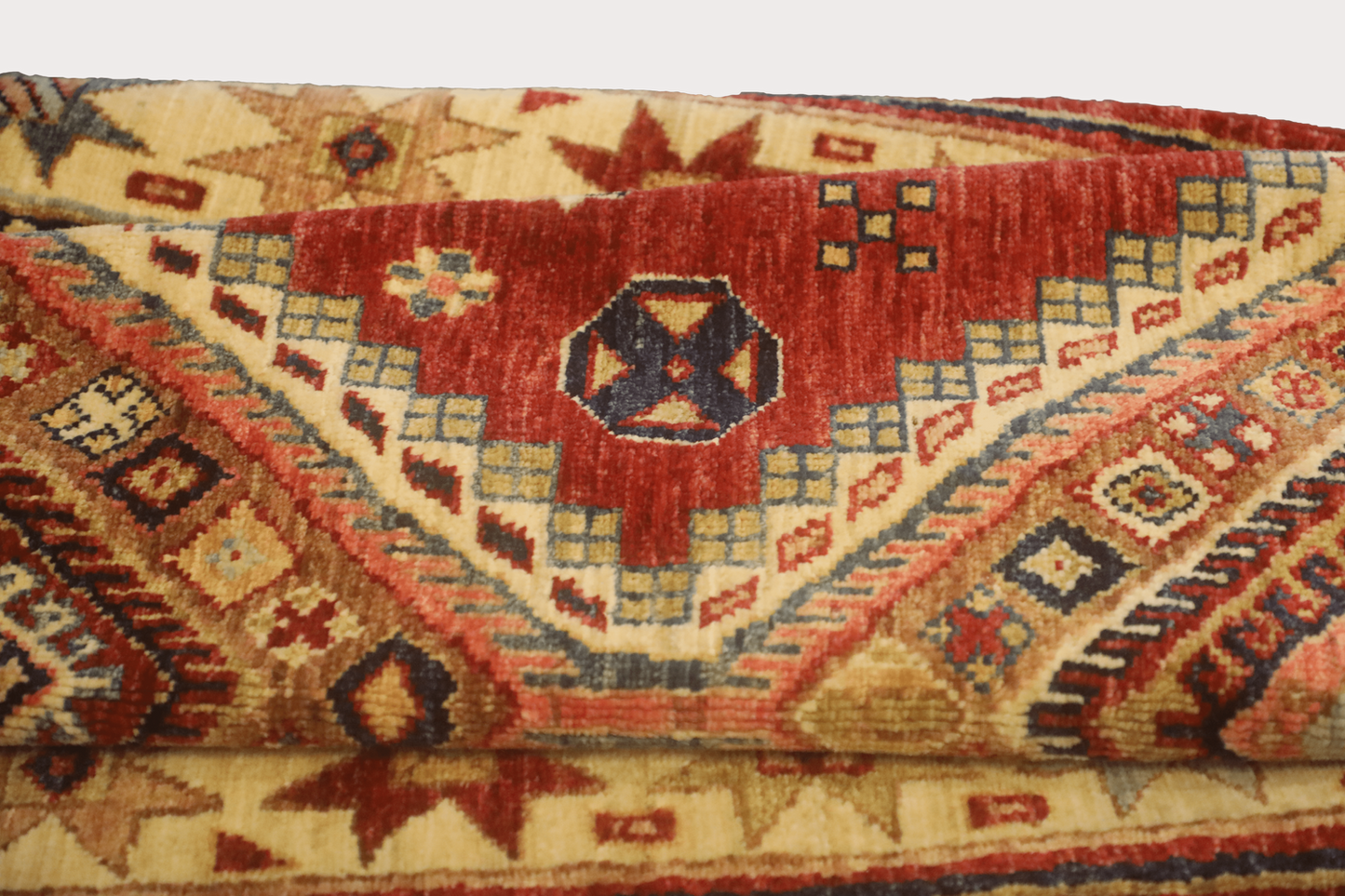 Afghan Super Kazak rug hand knotted pure wool pile 218cm x 149cm