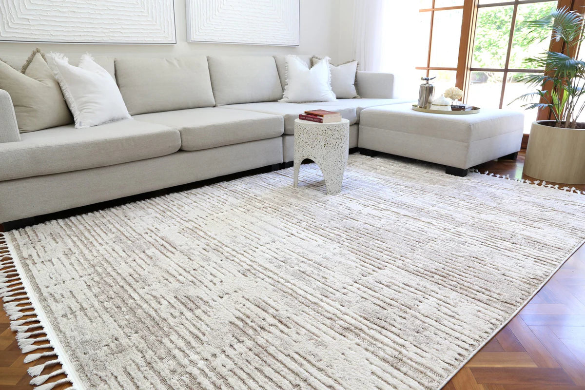 Bilbao Beige Rasha Geometric Rug