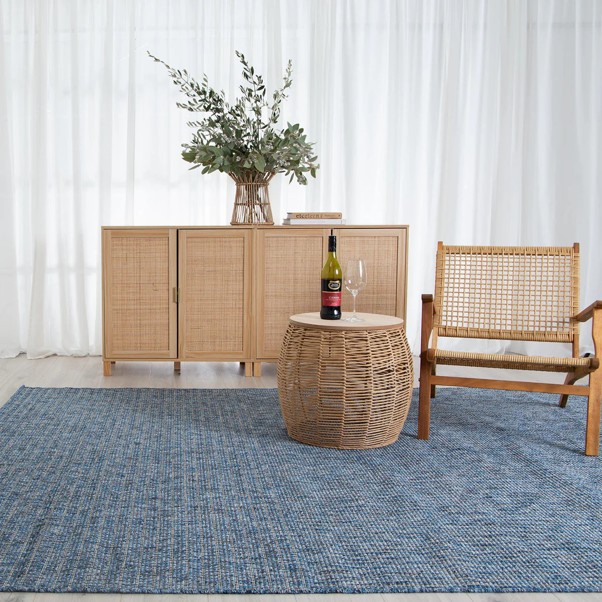 Lifestyle Navy Texture Indoor/Outdoor Rug