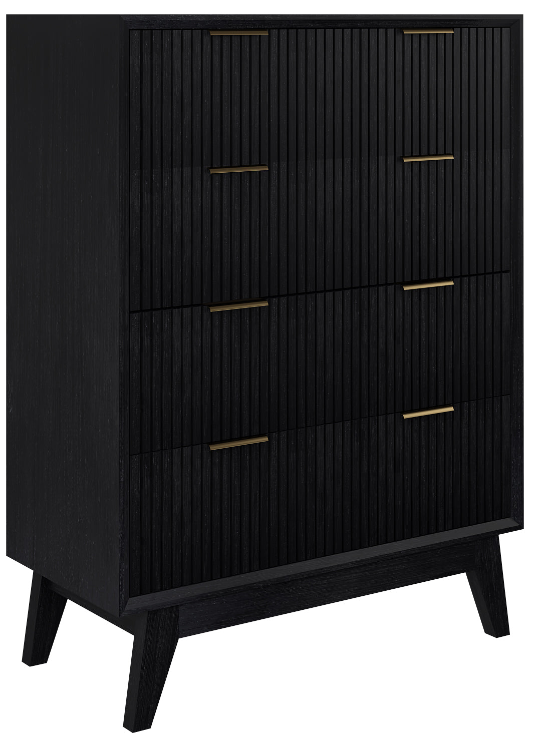 Ella Brushed Black 4 drawer Tallboy