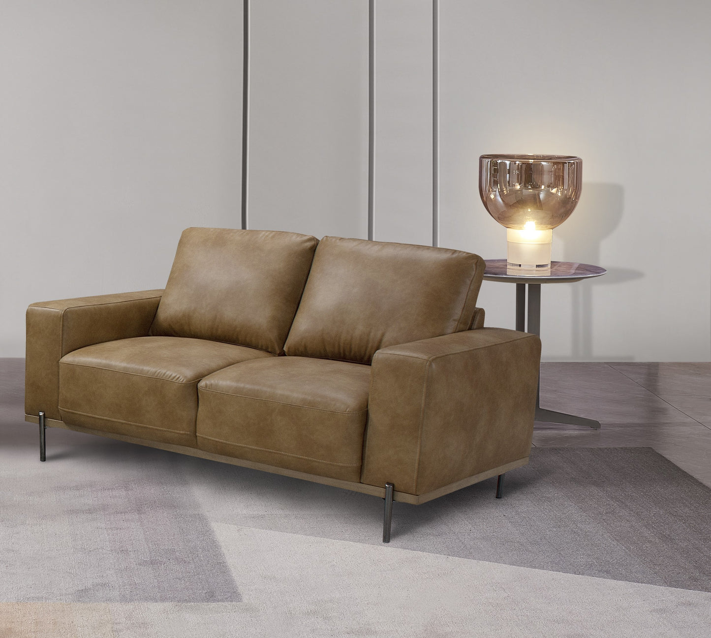 Panama Brown Fabric 2 Seater Sofa