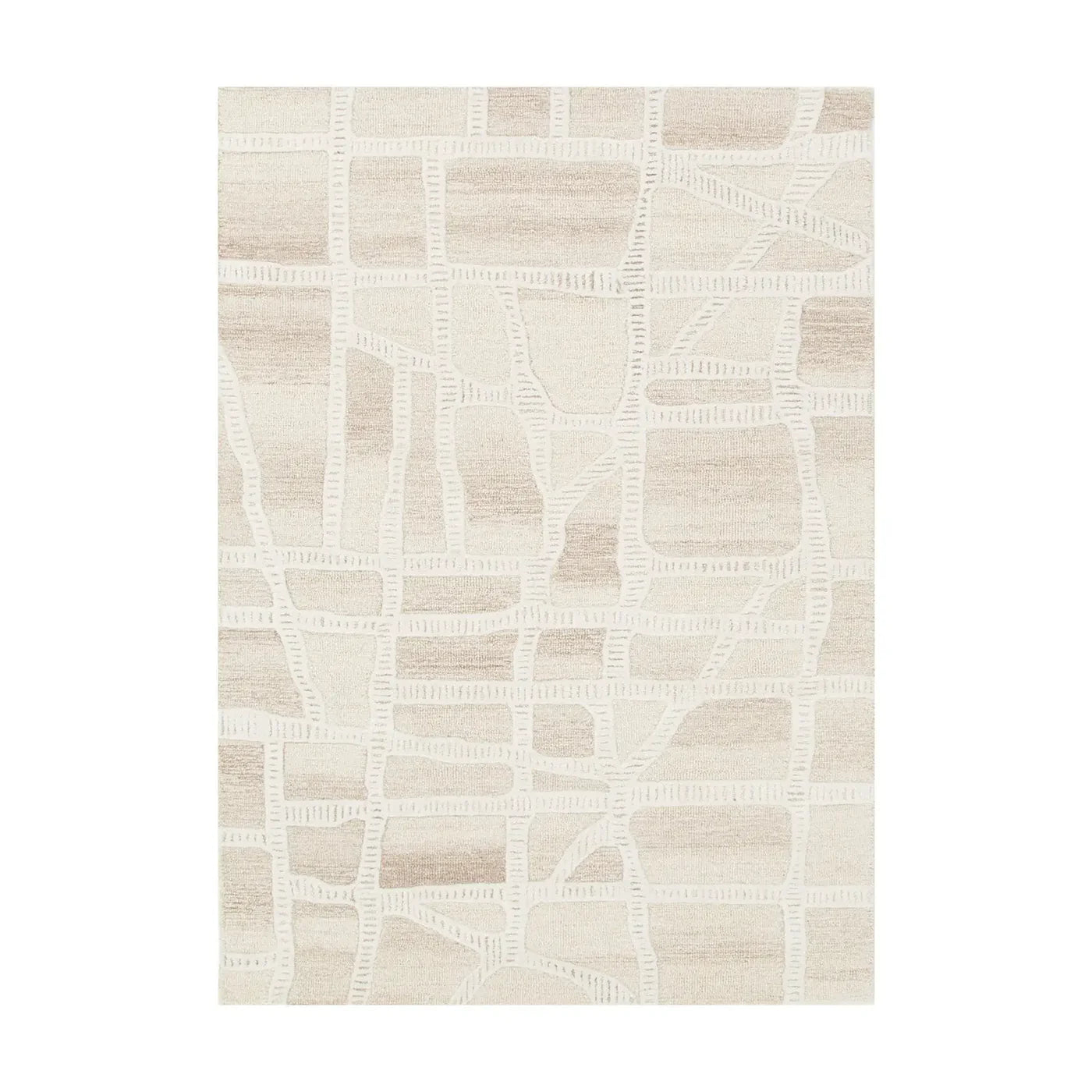 Wattle Ivory Beige Wool Rug