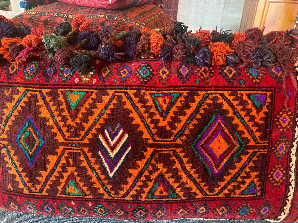 Hand knotted Afghan Pushti Cushion