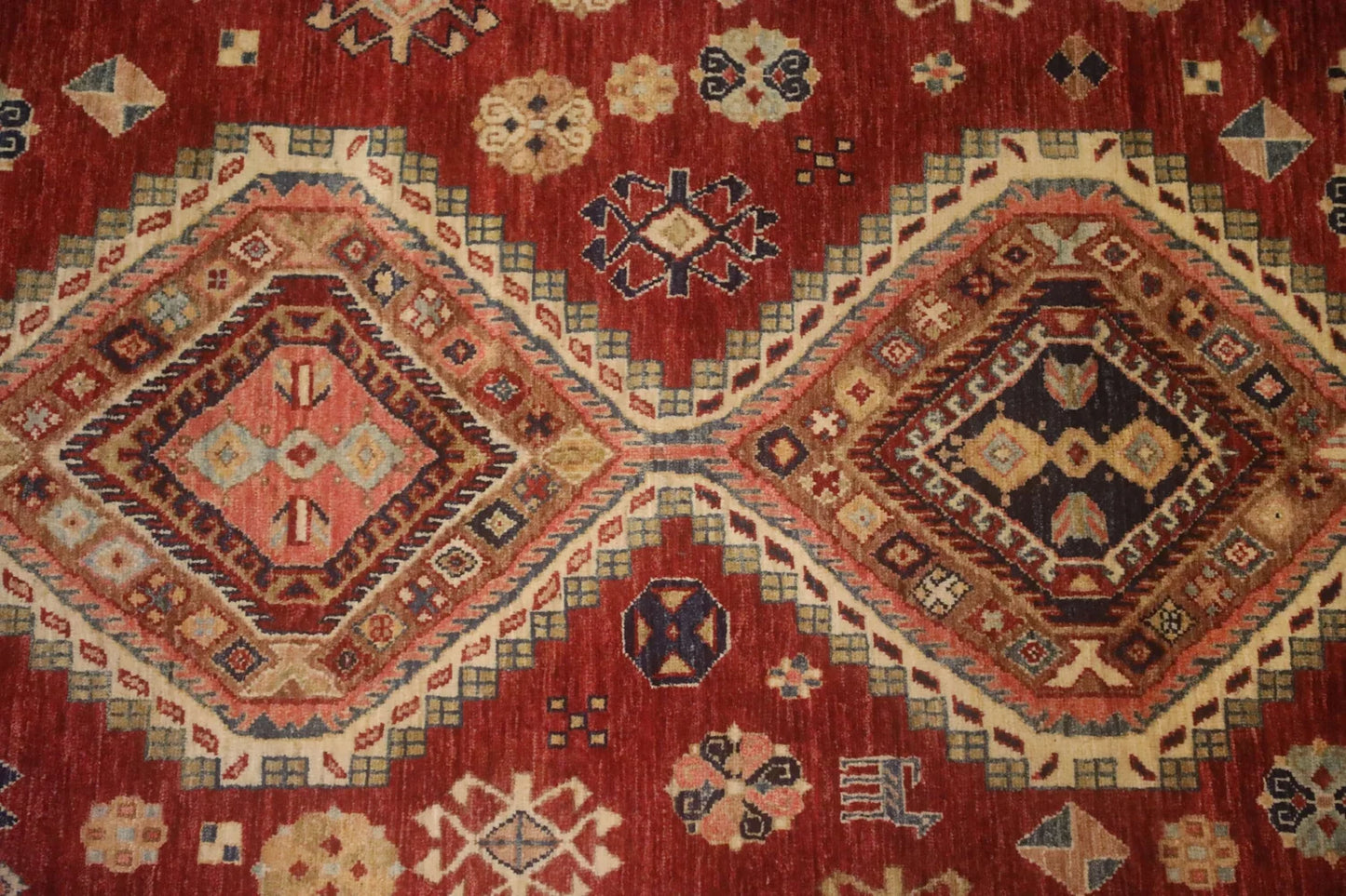 Afghan Super Kazak rug hand knotted pure wool pile 218cm x 149cm