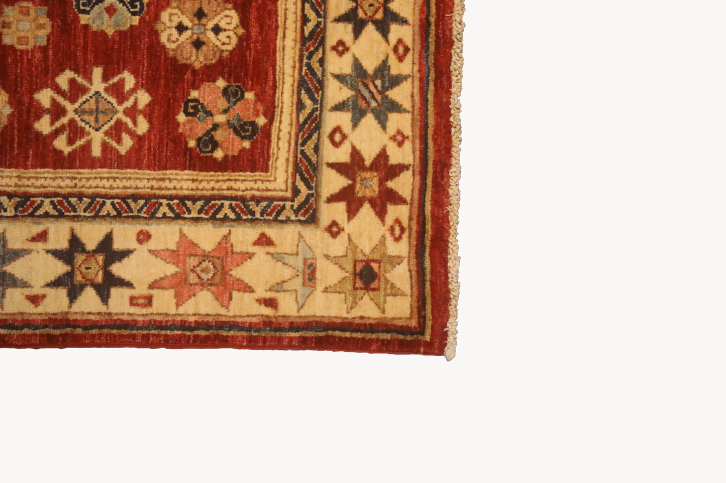 Afghan Super Kazak rug hand knotted pure wool pile 218cm x 149cm