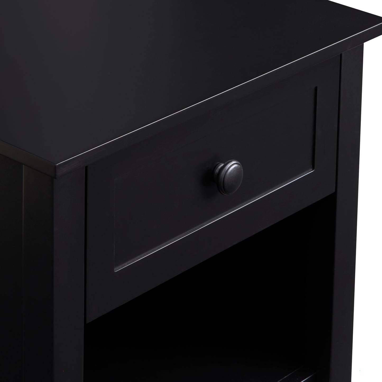 Jesse Black 1 Drawer/Shelf Bedside Table