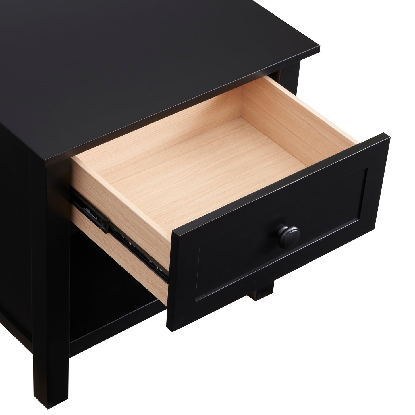 Jesse Black 1 Drawer/Shelf Bedside Table