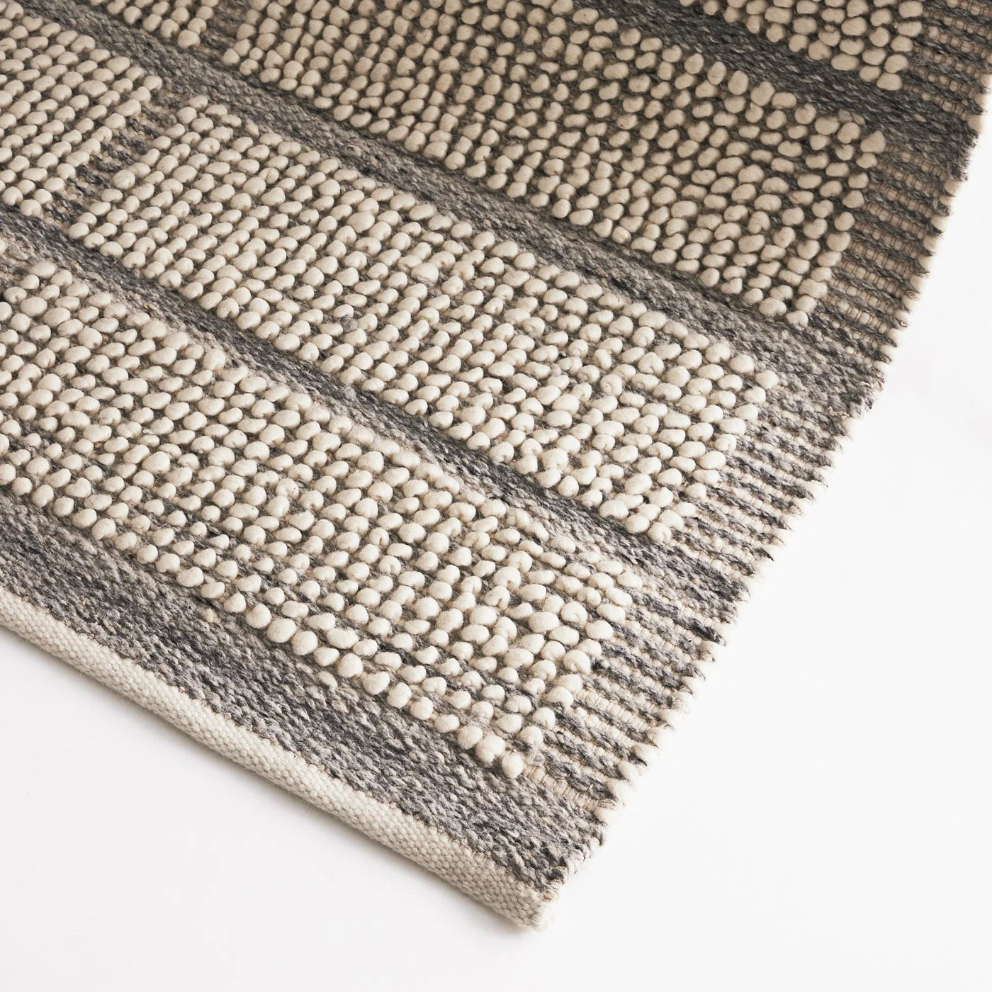 Albany   Ivory   Grey   Wool   Rug