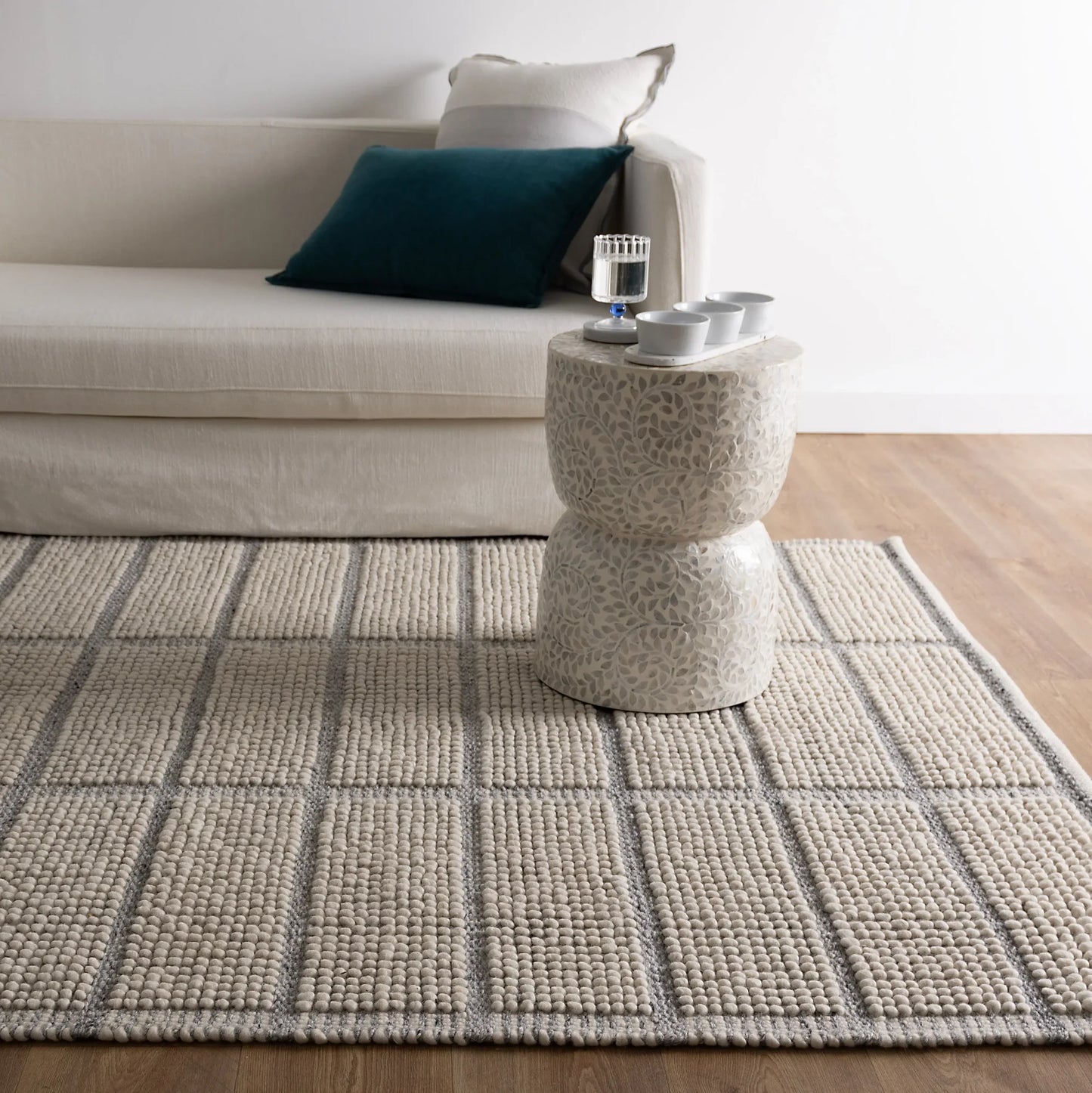 Albany   Ivory   Grey   Wool   Rug