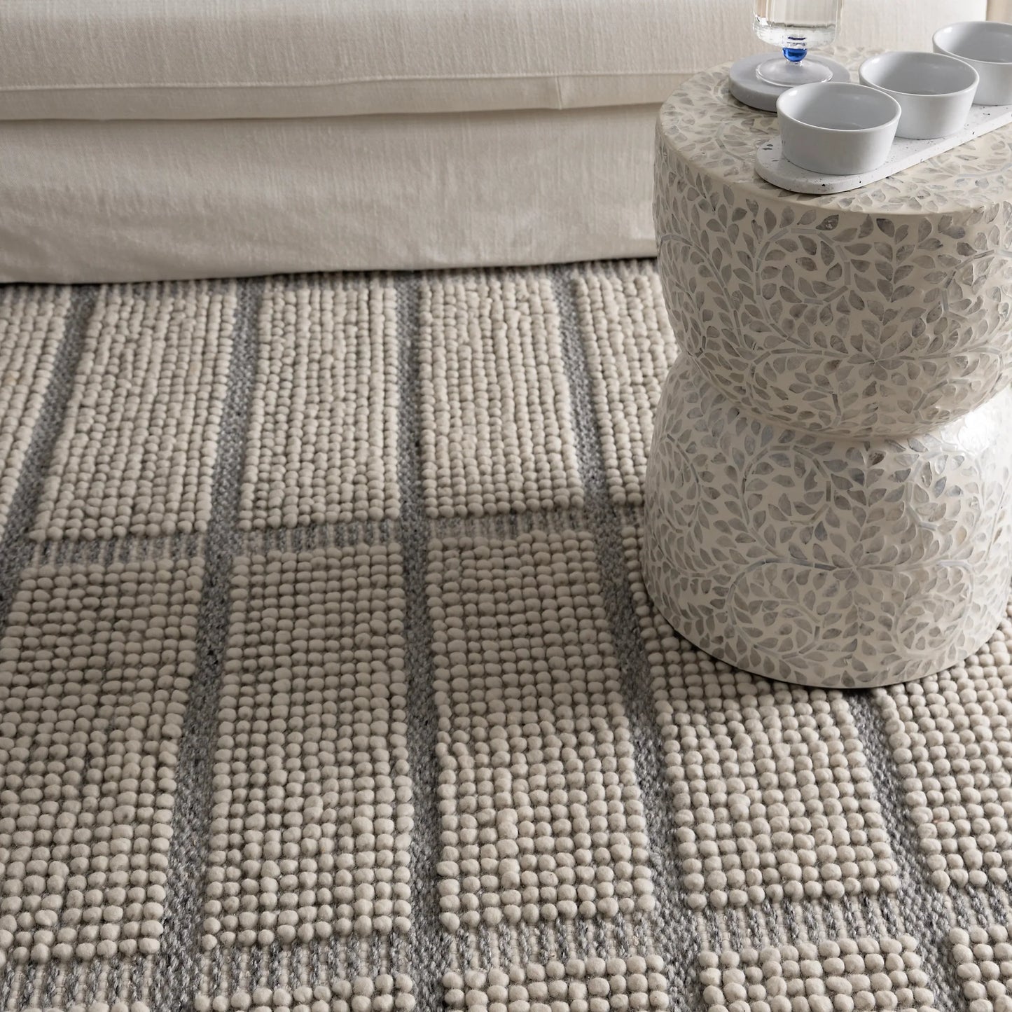 Albany   Ivory   Grey   Wool   Rug