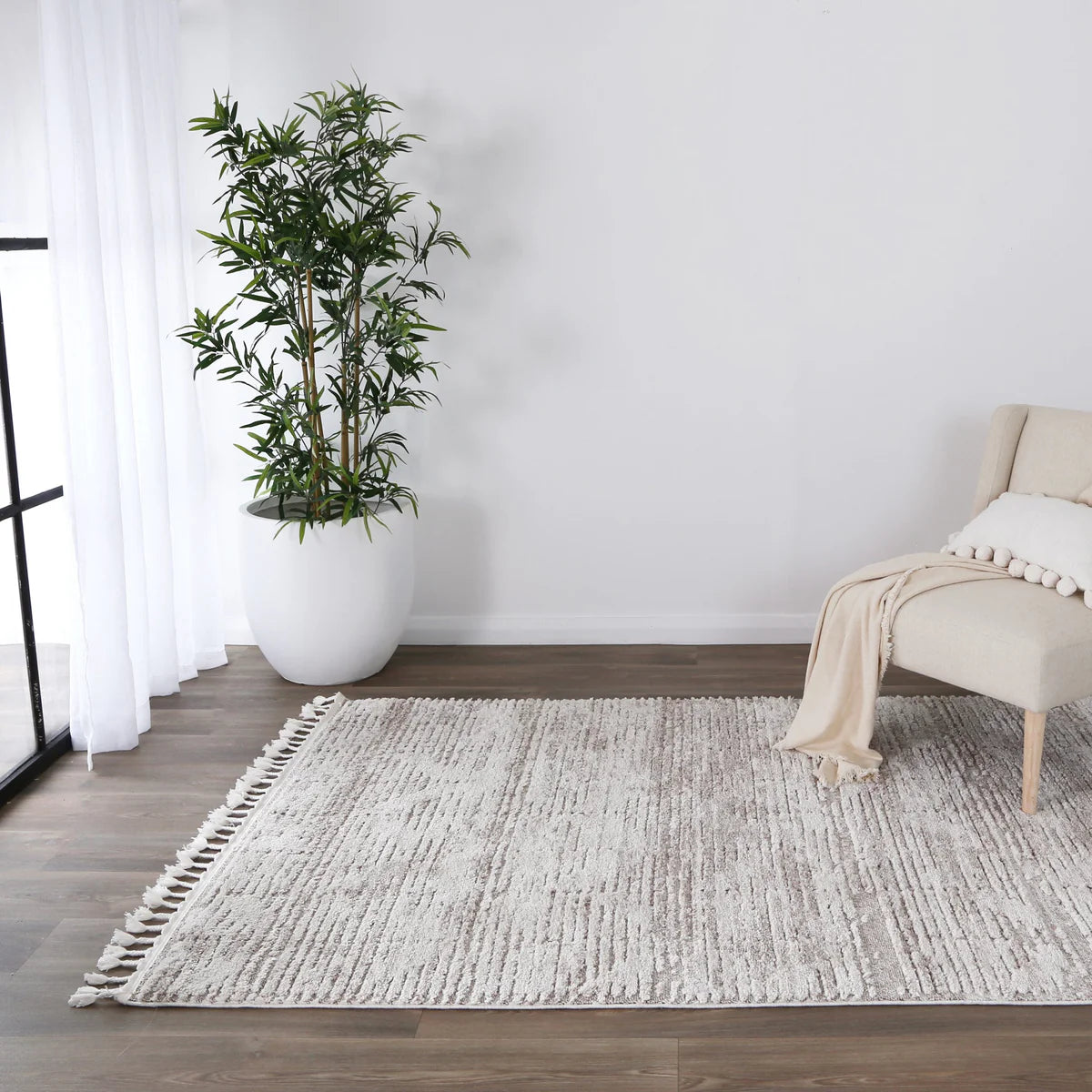 Bilbao Beige Rasha Geometric Rug