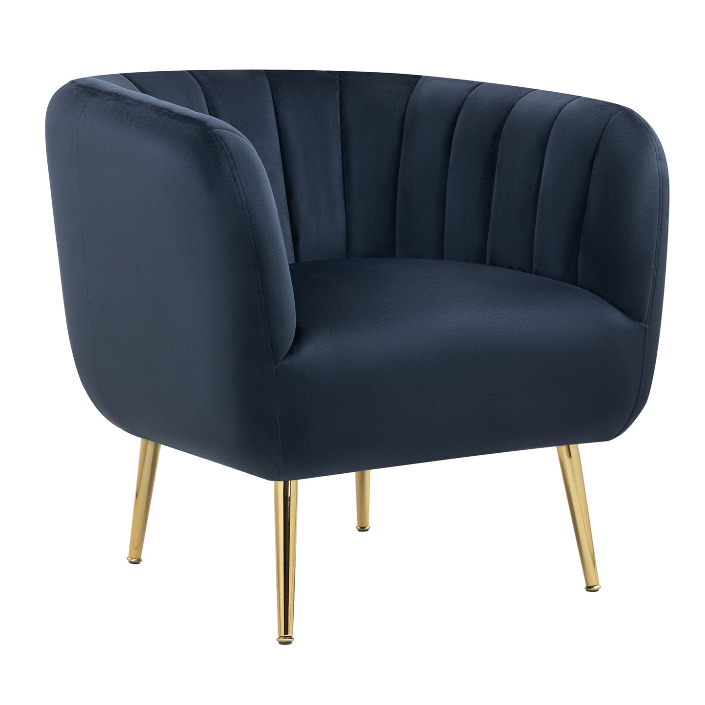 Cecil Navy Valvet Fabric Tub Chair