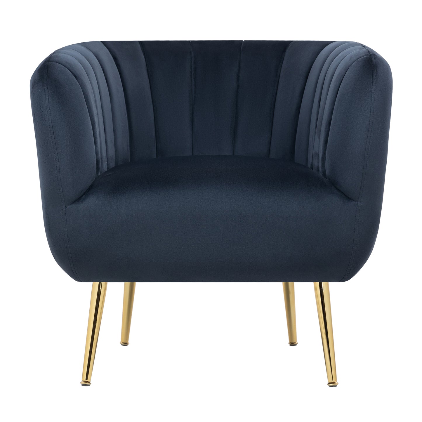 Cecil Navy Valvet Fabric Tub Chair