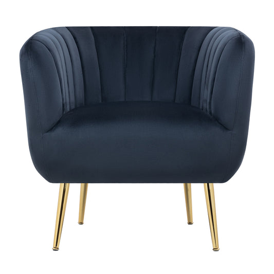 Cecil Navy Valvet Fabric Tub Chair