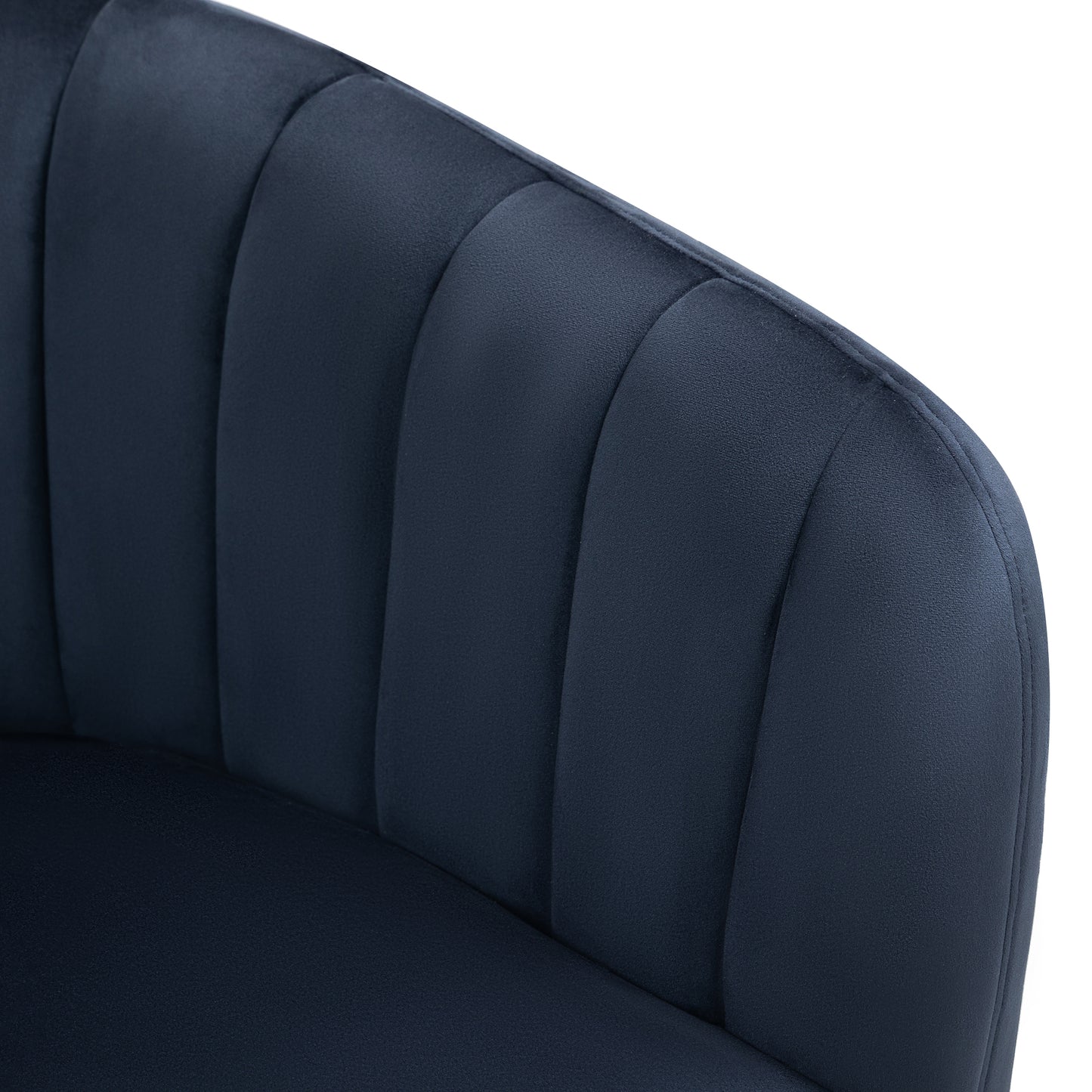 Cecil Navy Valvet Fabric Tub Chair