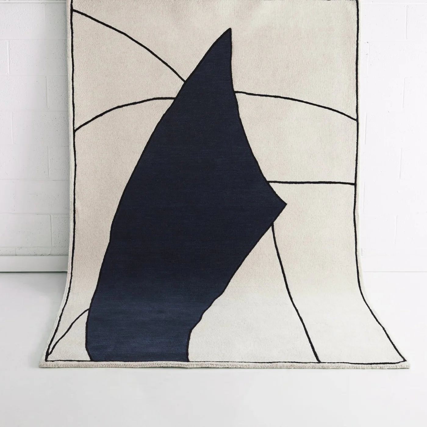 Como   Blue   Designer   Wool   Rug