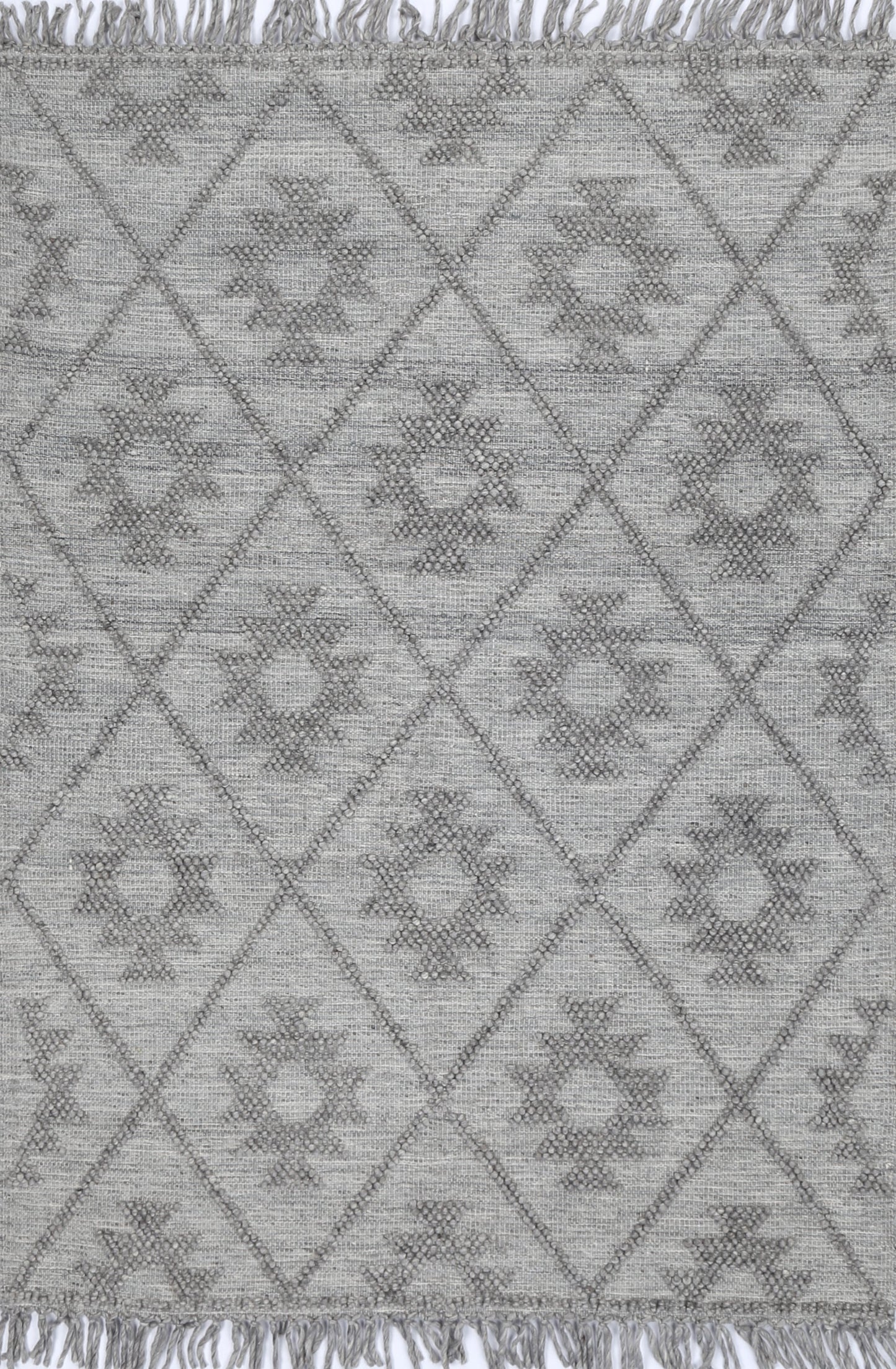 Dorian Geometric Grey Multi Wool Rug