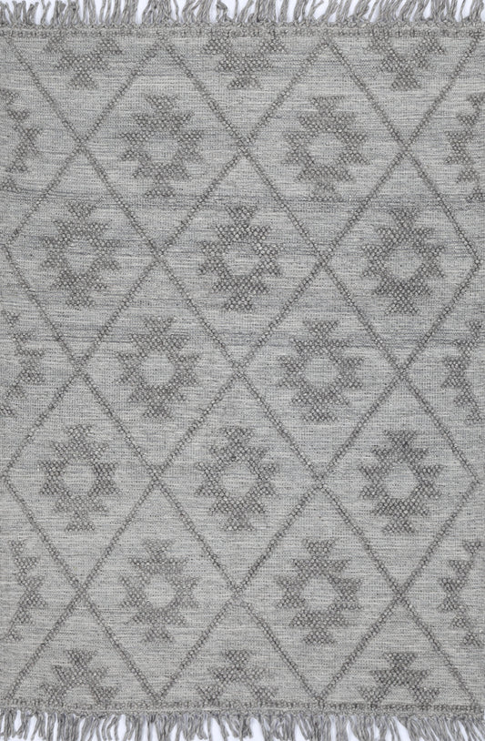 Dorian Geometric Grey Multi Wool Rug
