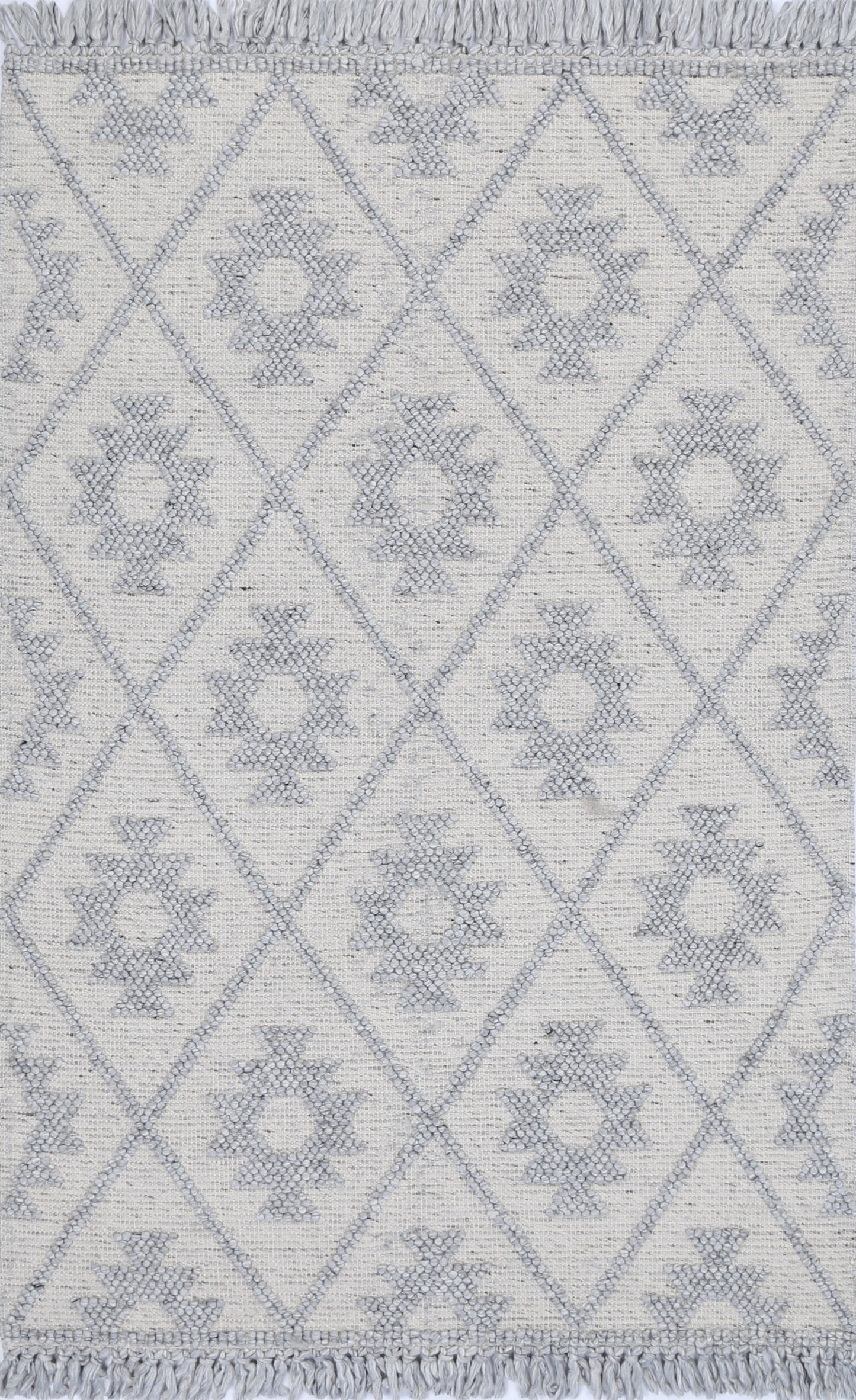 Dorian Geometric Grey Wool Rug