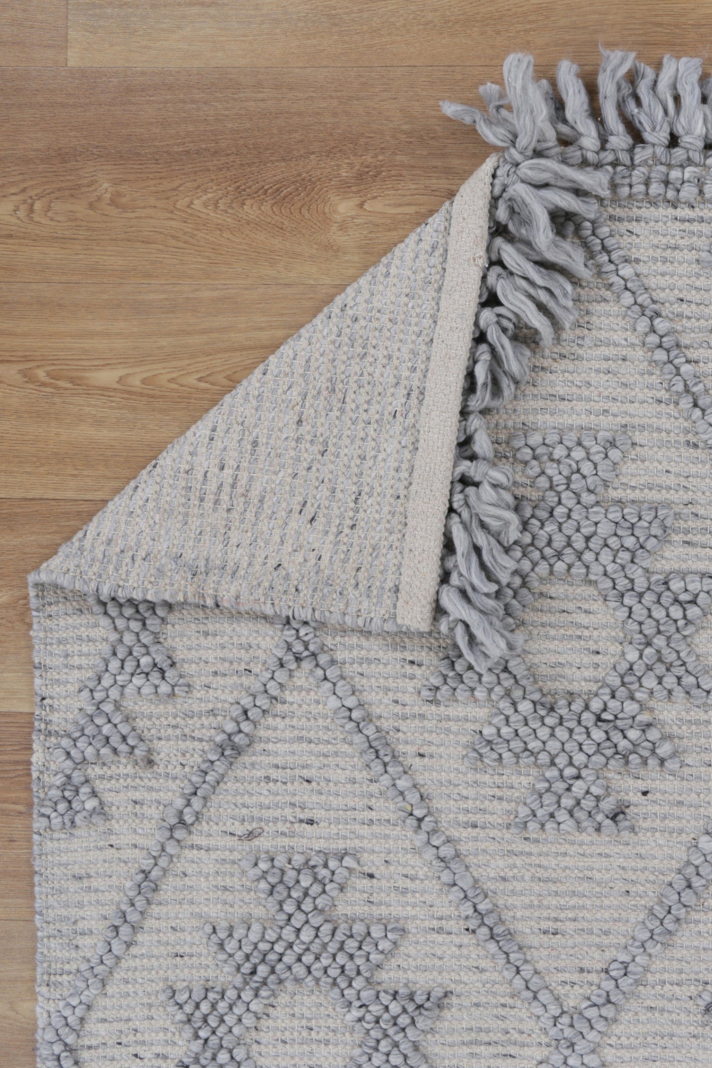 Dorian Geometric Grey Wool Rug