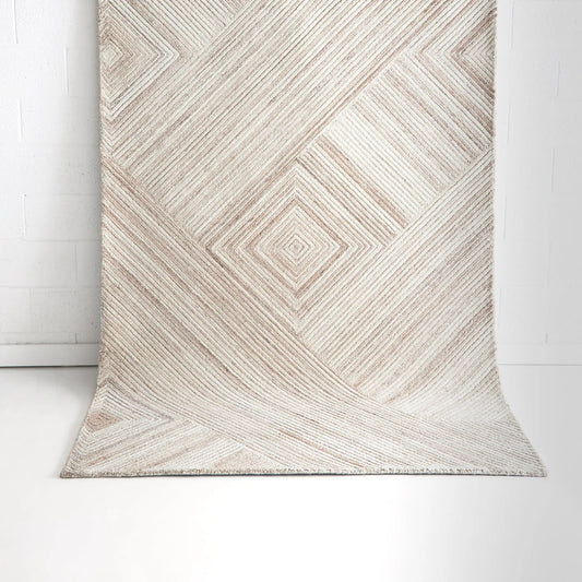 Dove   Ivory   Beige   Wool   Rug