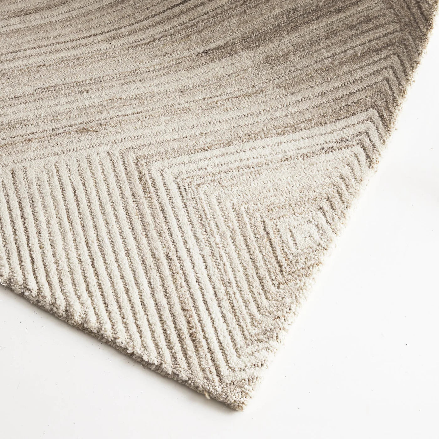 Dove   Ivory   Beige   Wool   Rug