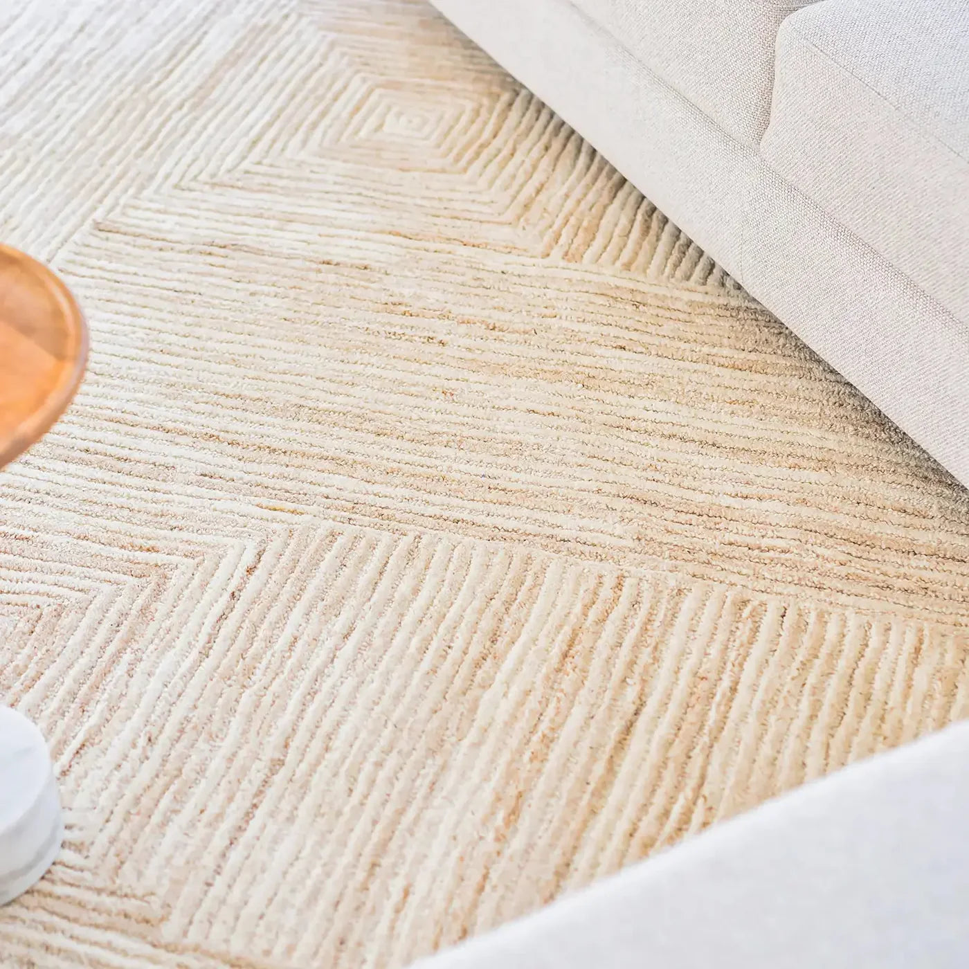 Dove   Ivory   Beige   Wool   Rug