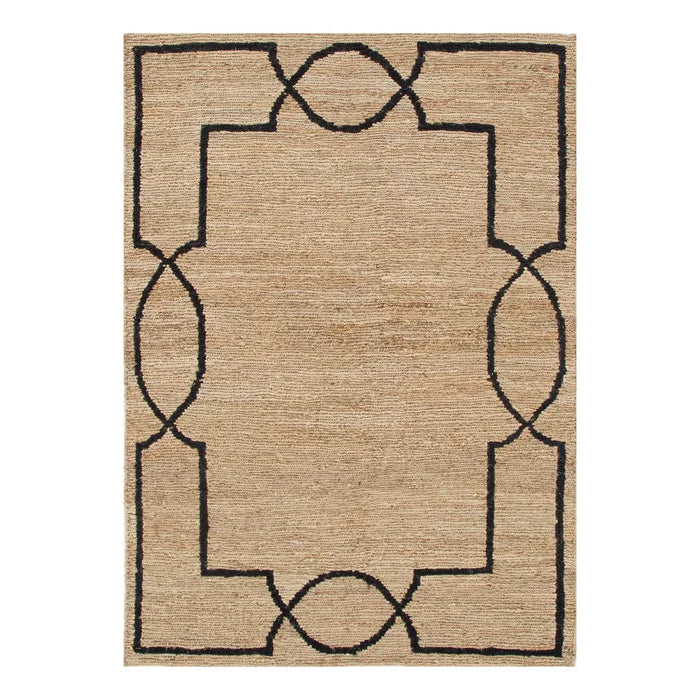 Huntly   Natural   Black   Jute   Rug