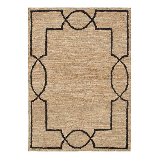 Huntly   Natural   Black   Jute   Rug