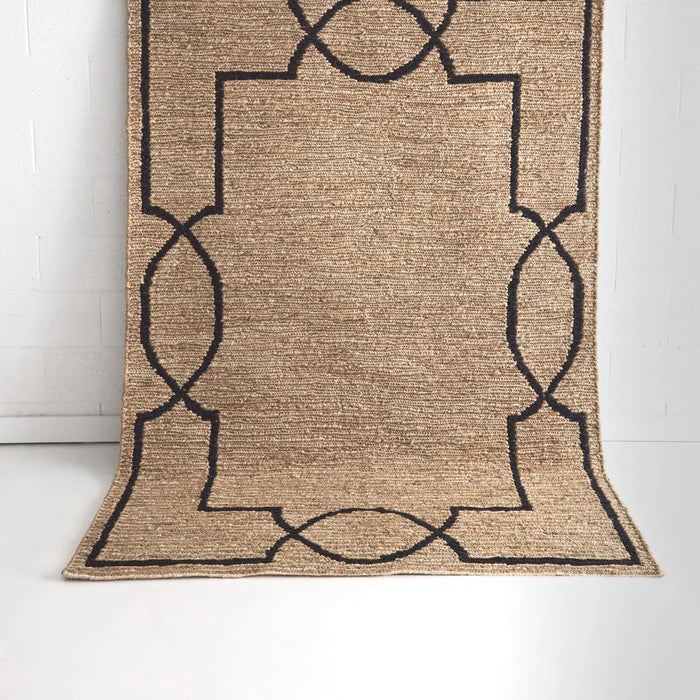Huntly   Natural   Black   Jute   Rug