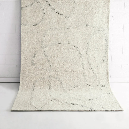 Kiah   Ivory   Grey   Wool   Rug