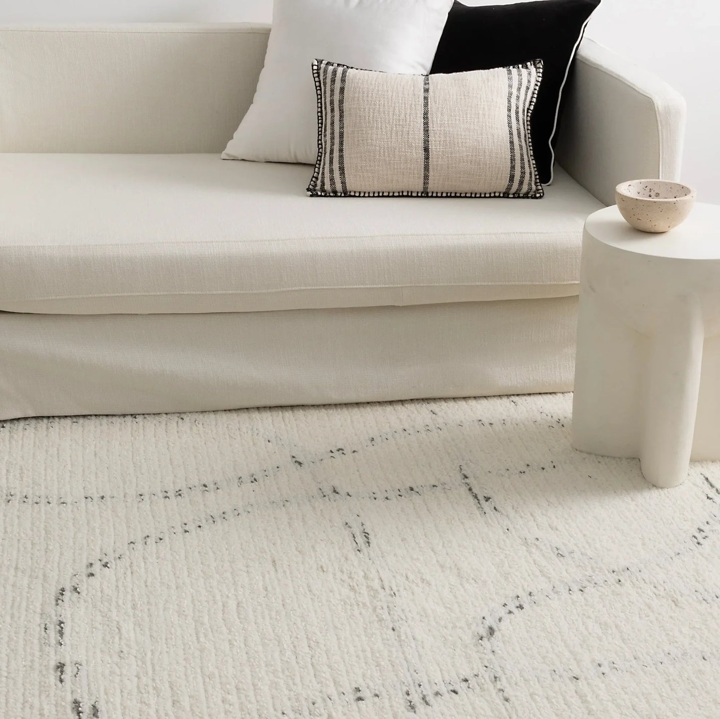 Kiah   Ivory   Grey   Wool   Rug