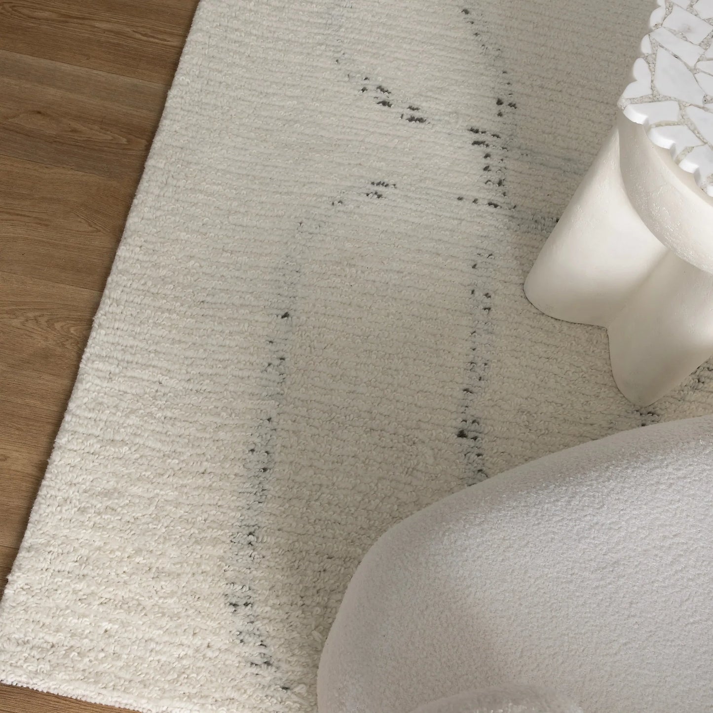 Kiah   Ivory   Grey   Wool   Rug