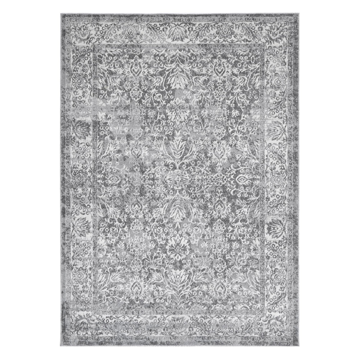 Quadalio Light Grey Motif Platinum Rug