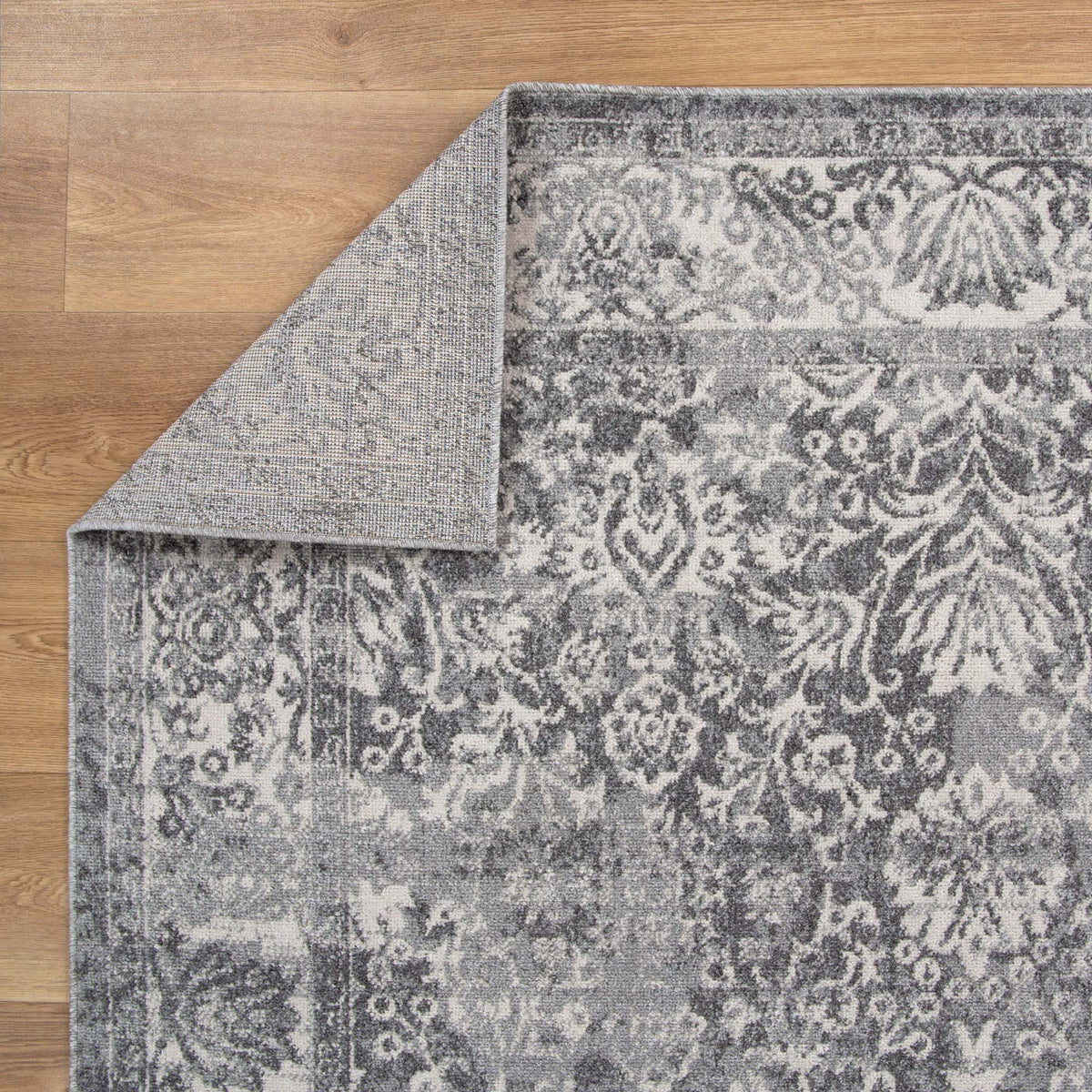Quadalio Light Grey Motif Platinum Rug