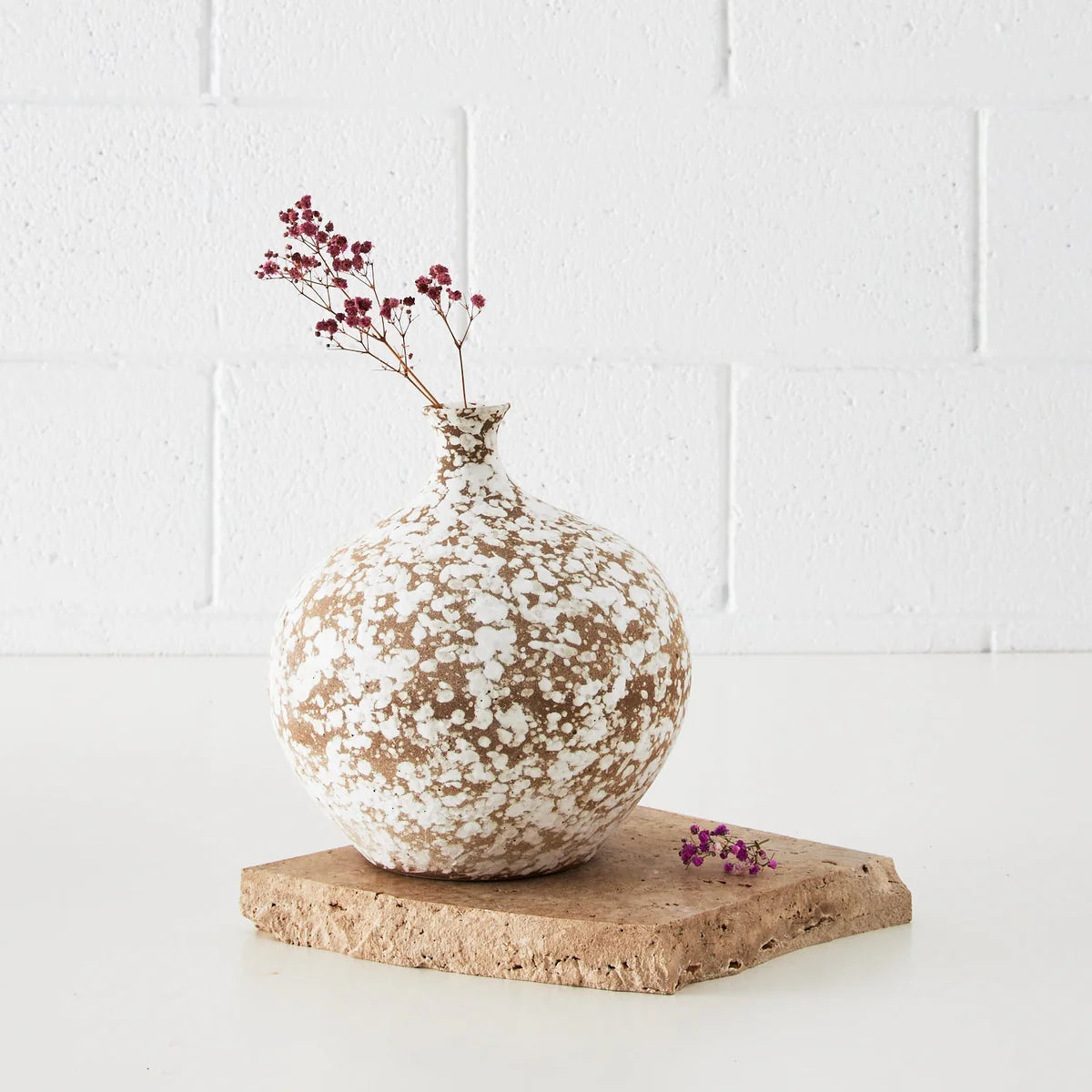 Medium Rustic Jug Ceramic Vase Off White