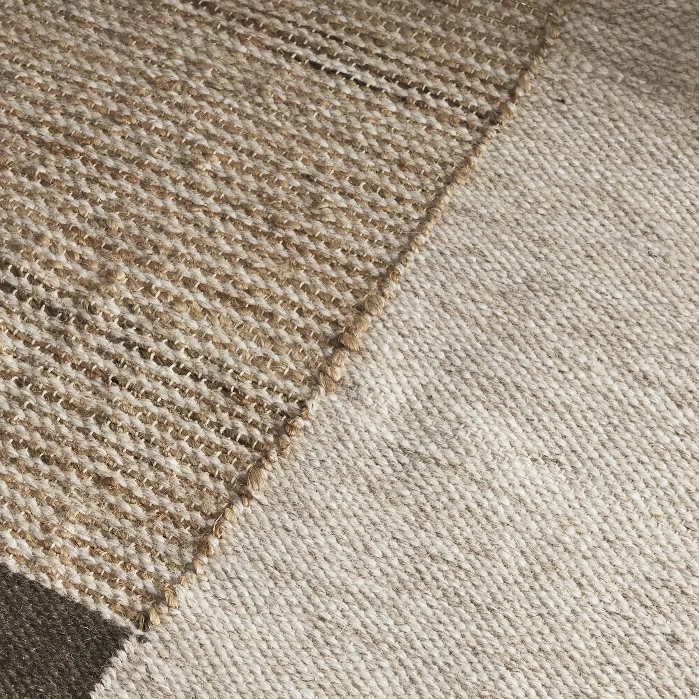 Miranda   Cream   Grey   Wool   Jute   Rug