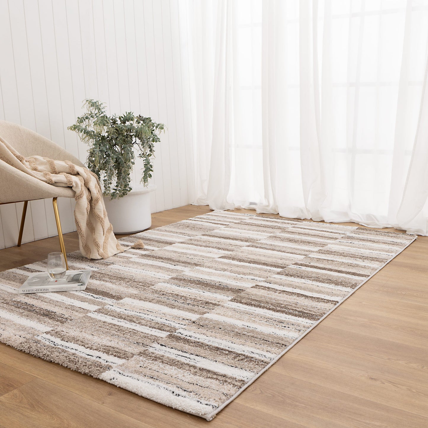 Nova Shapes Beige Brown Rug