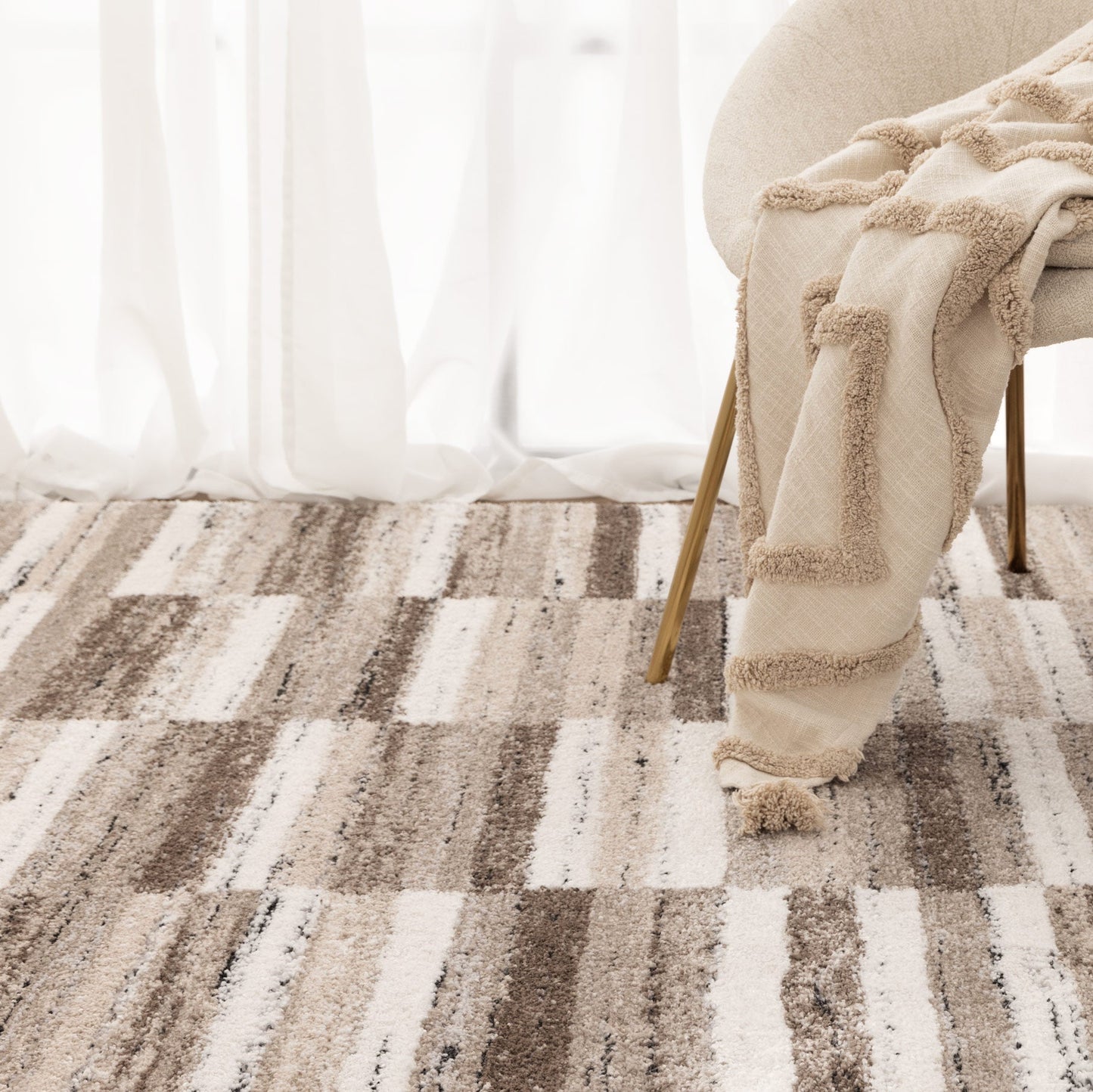 Nova Shapes Beige Brown Rug