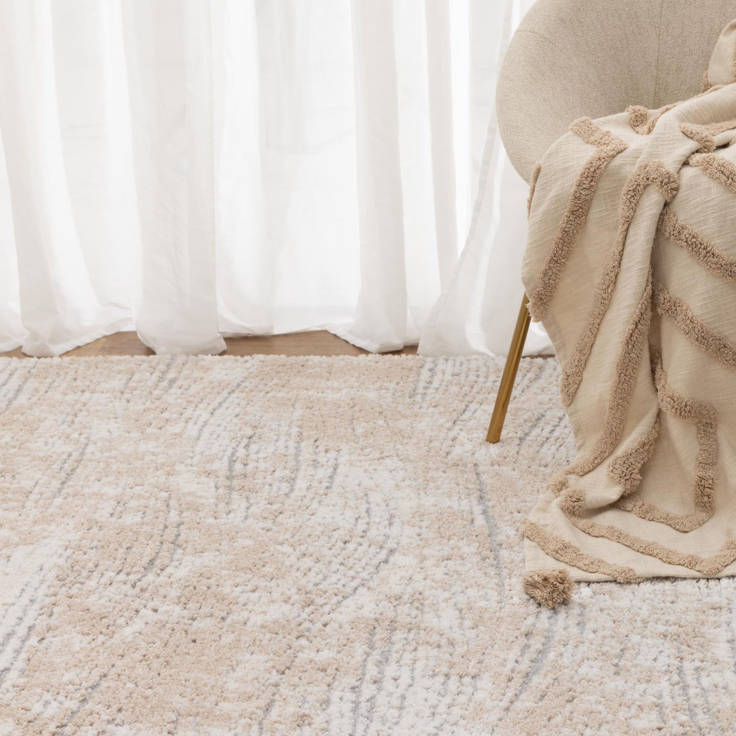 Nova Carved Beige Rug