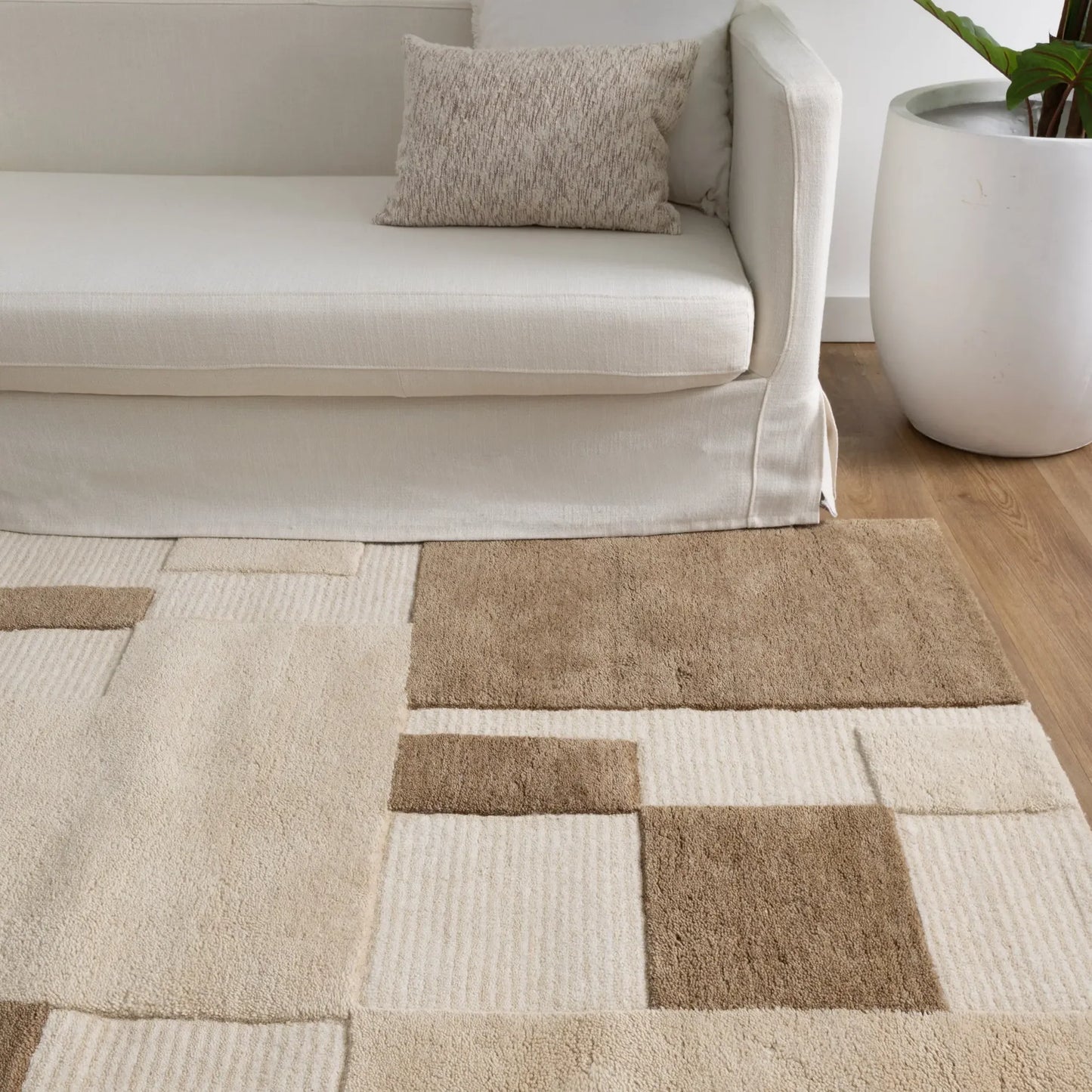 Sandigo   Beige   Brown   Wool   Rug