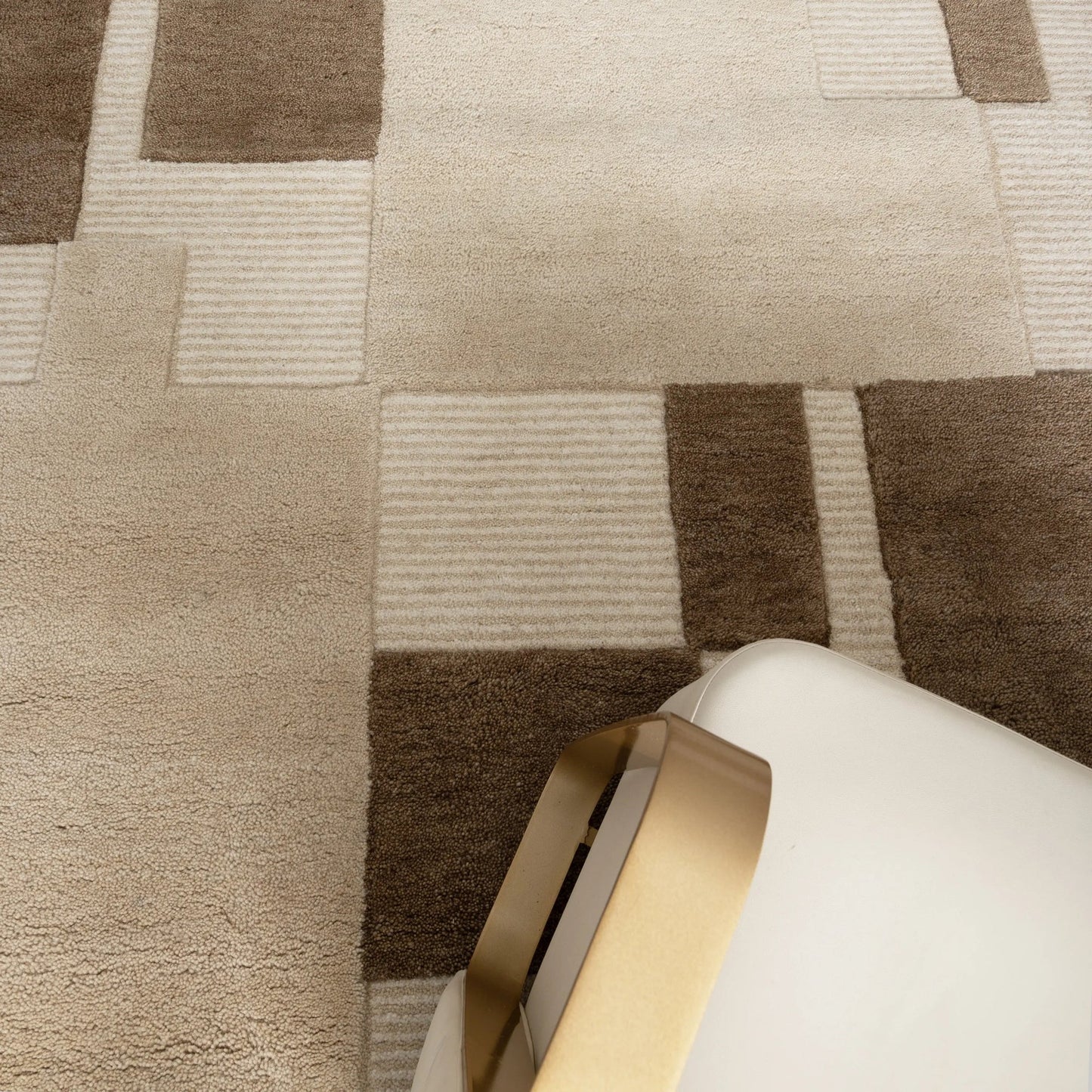 Sandigo   Beige   Brown   Wool   Rug