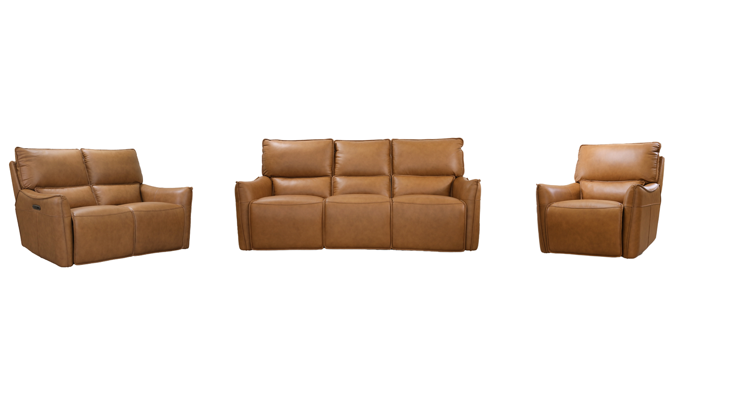 Seltos Tan Leather Single Electric Recliner