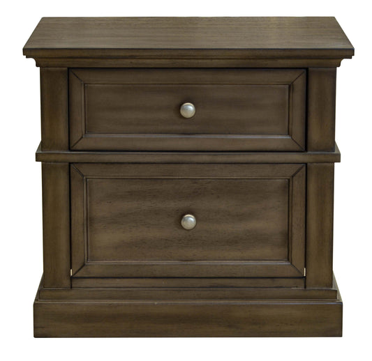 Whyalla Wood Smoked 2 Drawer Bedside Table