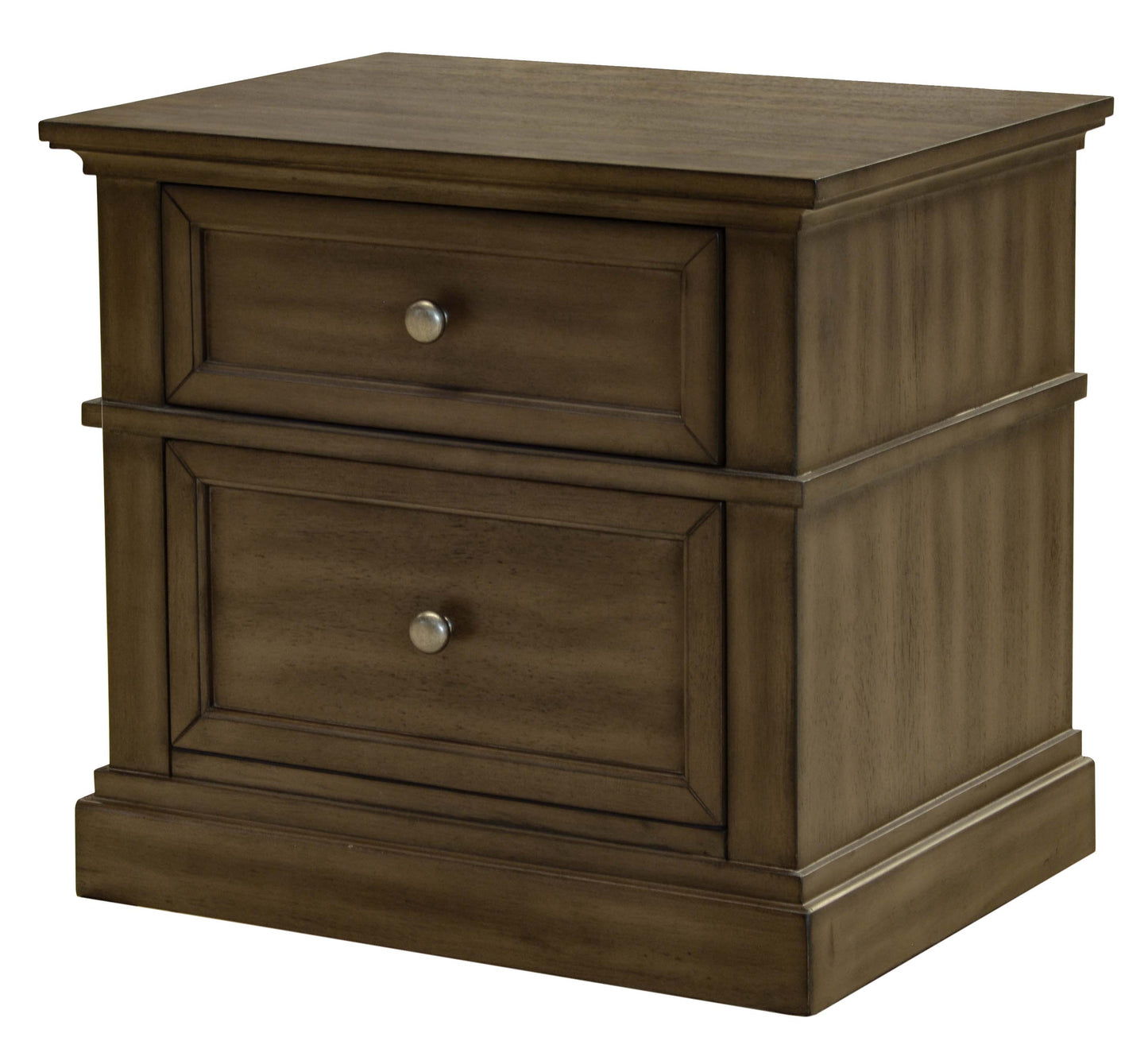 Whyalla Wood Smoked 2 Drawer Bedside Table