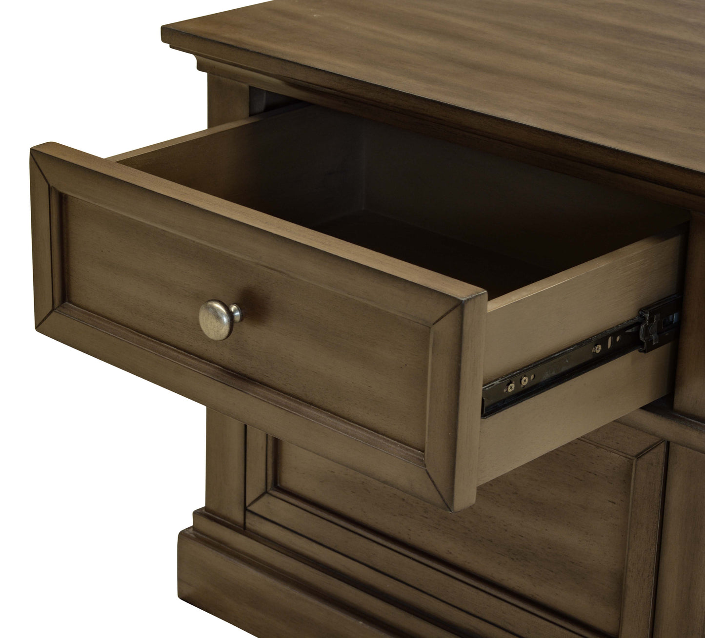 Whyalla Wood Smoked 2 Drawer Bedside Table
