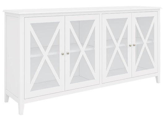 Hampton White Glass Door Buffet