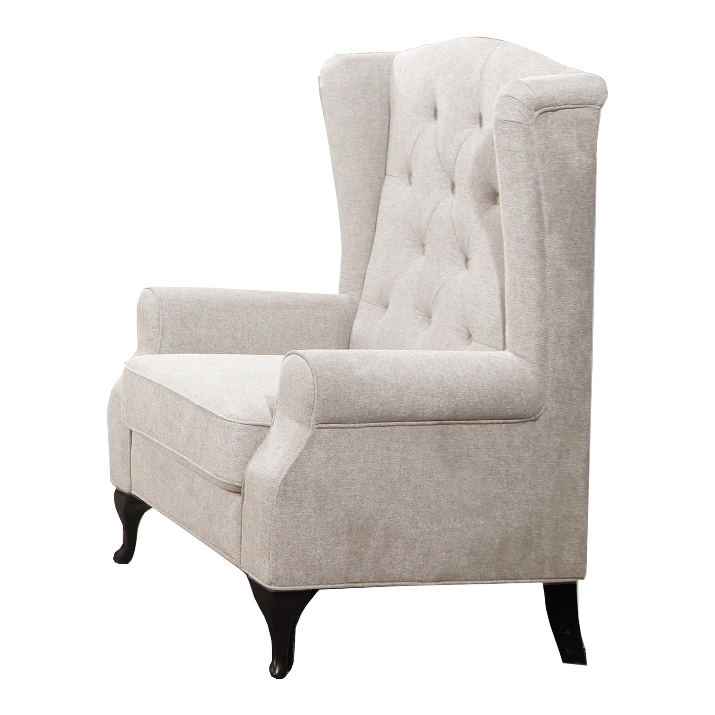 Taegon Beige Wing Chair With Studs
