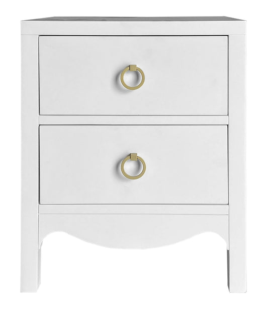 Chelteham White 2 Drawer Bedside Table