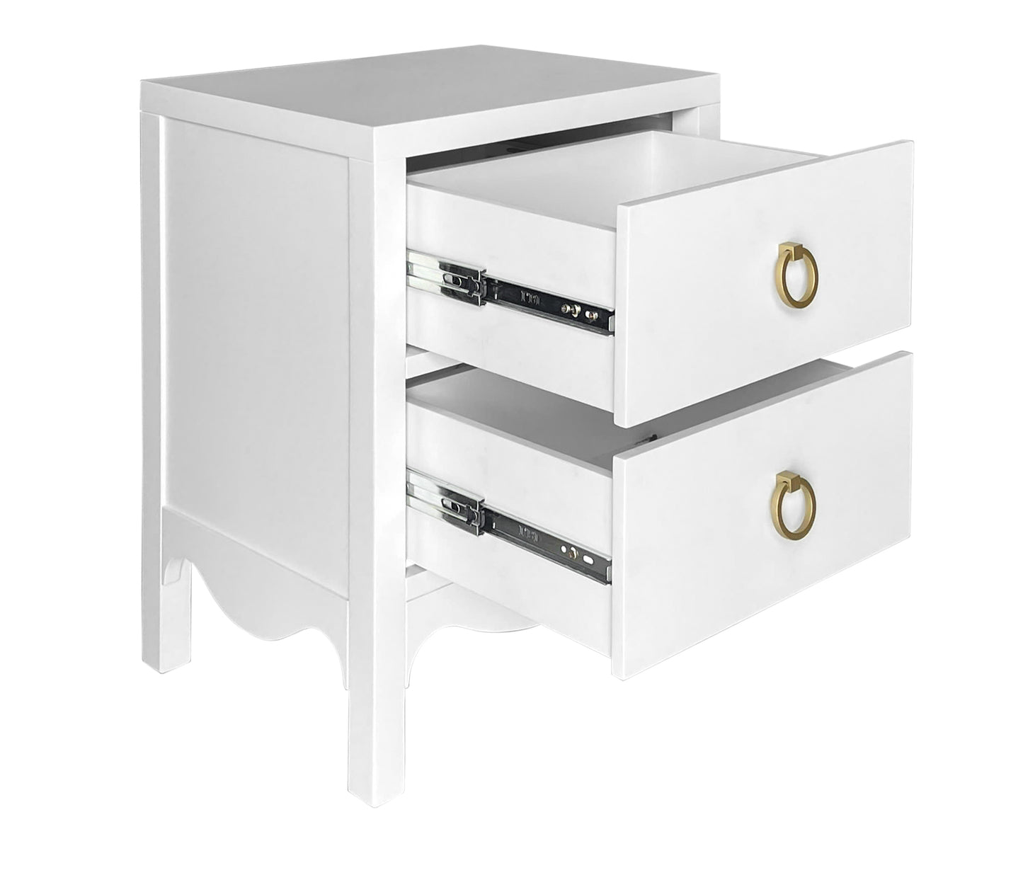 Chelteham White 2 Drawer Bedside Table